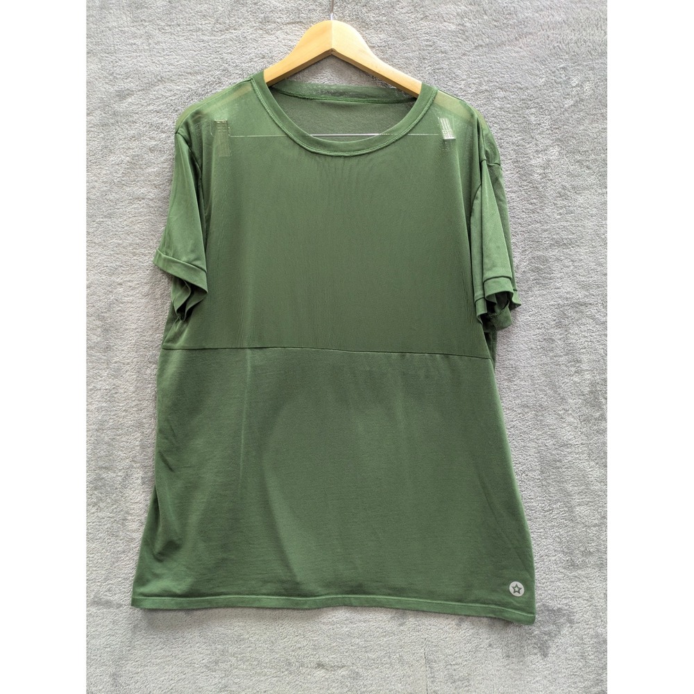 Active Booty Mesh Bust Tshirt Womens XL Green‎ Athleisure Layer Sheer